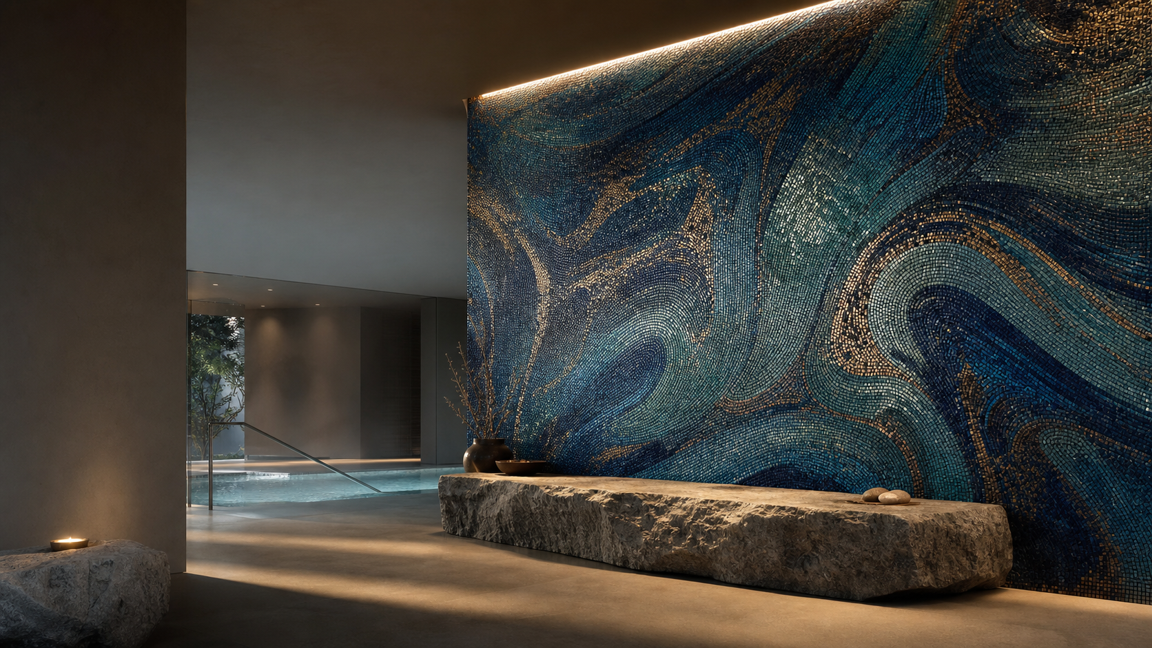 Blue Notion bespoke glass mosaic